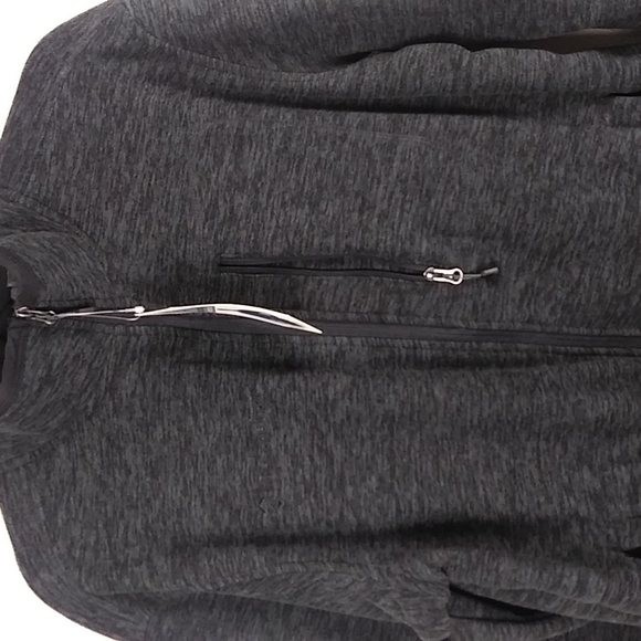 Free Country Microtech Fleece Black Gray Funnel Neck Long Sleeve 1/4 Zip Jacket - Picture 6 of 15